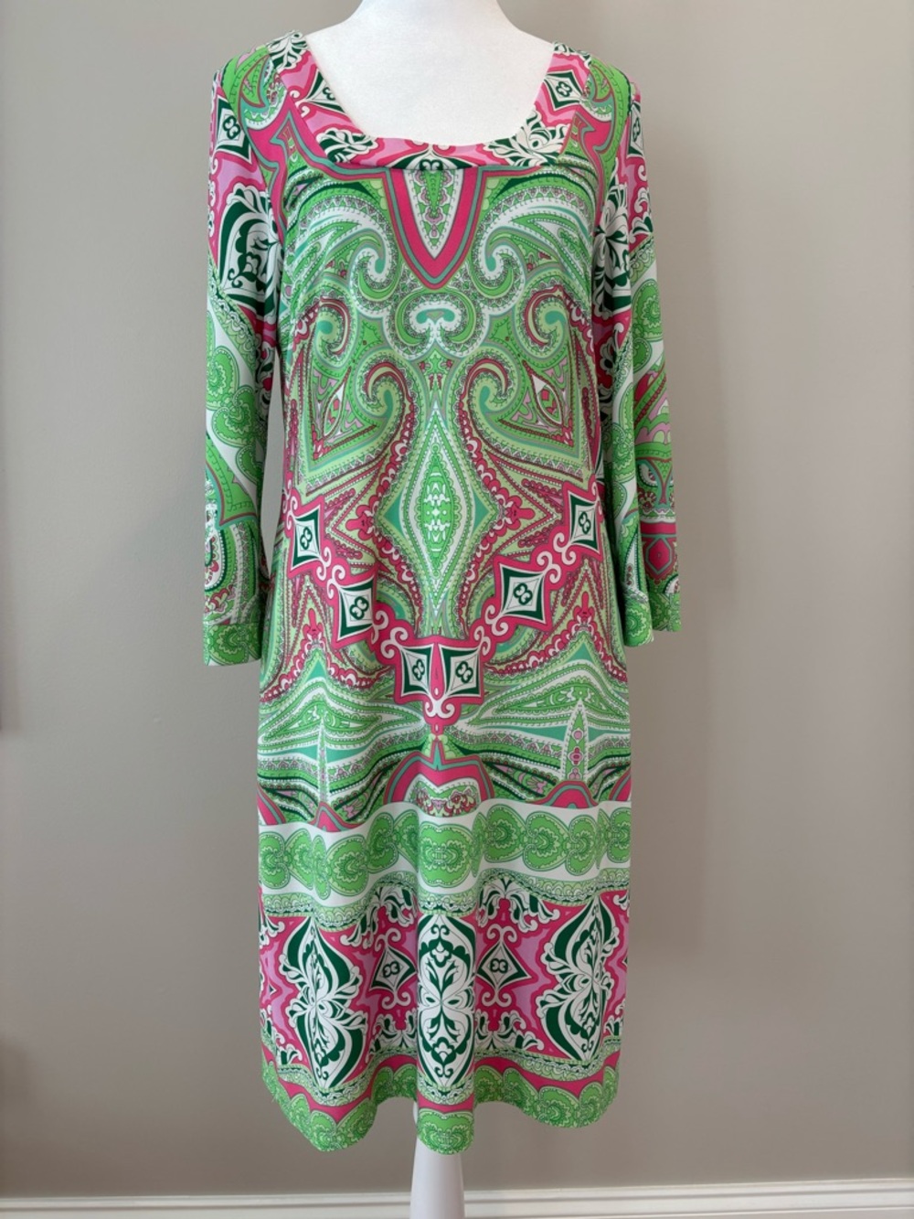 Ivy Lane Dress NWOT Womens Medium Cute and Preppy! Pink/Green/White